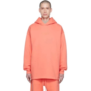 Fear OF GOD DOUBLE LINE ESSENTIALS Season 8 FOG Flocking เสื้อกันหนาว มีฮู้ดดี้ ผ้ากํามะหยี่ขนนิ่ม ลําลอง พิมพ์ลาย แนวตรง สําหรับคู่รัก