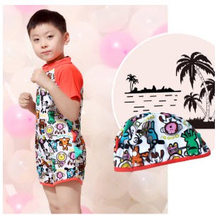 ** ตำหนิ ลดราคา ** ชุดว่ายน้ำเด็ก บอดี้สูท แขนสั้น ขาสั้น   # B5185