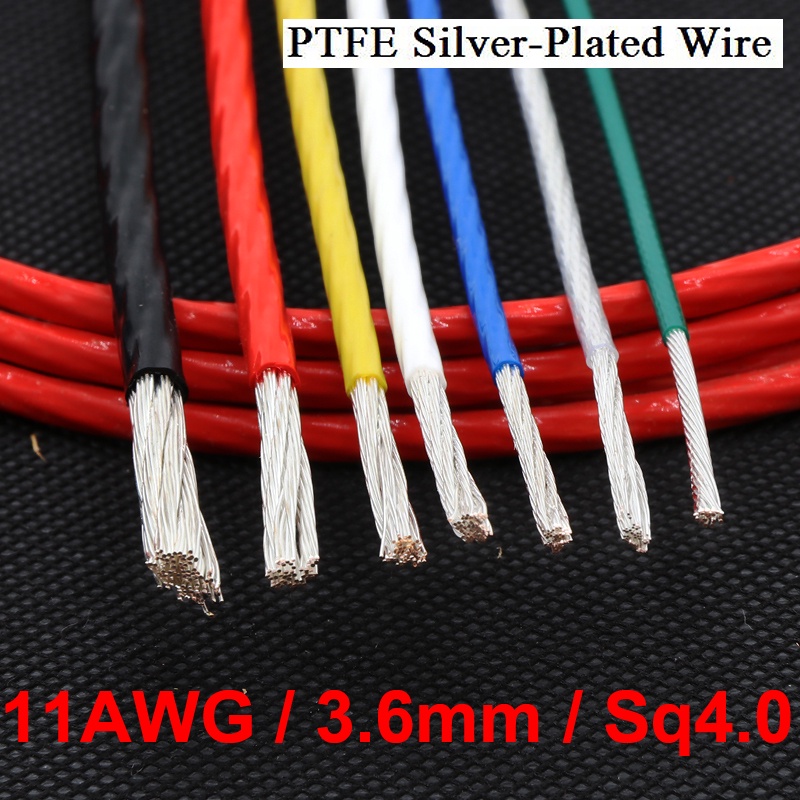 สาย Wire ตัวนำ OFC Oxygen-free Copper(Silver-Plated) ขนาด 11AWG 3.6mm Sq4.0 / ร้าน All Cable