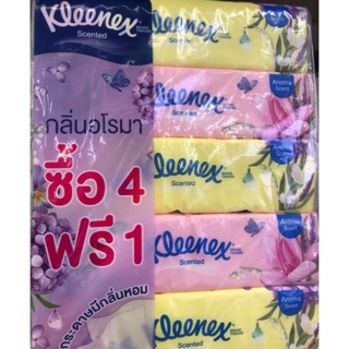 Kleenex aroma คลีเน็กซ์ กลิ่นหอม อโรมา ผ่อนคลายและสดชื่นซอฟบ็อกซ์ 110 แผ่น (แพ็ค4ห่อ) สุดคุ้ม