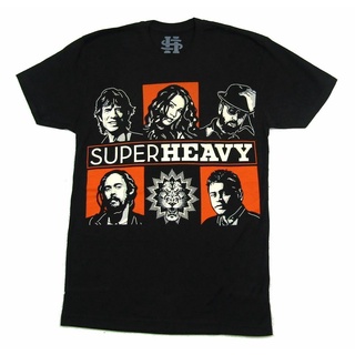 เสื้อยืด ผ้าฝ้าย 100% พิมพ์ลาย SuperHeavy Band Image Jagger Stone Marley สีดํา สําหรับคู่รักSize S-5XL