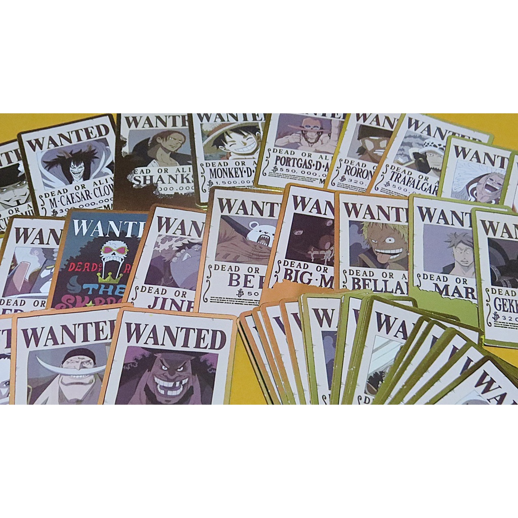 การ์ดสะสม One Piece WANTED Card การ์ดค่าหัววันพีช ขอบทอง ใบประกาศจับ ...