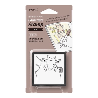 MIDORI Paintable stamp Pre-inked Goat (D35393006) / ตัวปั๊มแบบมีหมึกในตัว ลายน้องแพะ แบรนด์ MIDORI