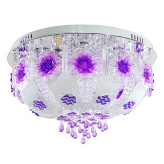 โคมไฟถาด ไฟถาด LED CARINI CFC-7779/500 แก้ว/โลหะ/พลาสติก MODERN สีขาวใส/ม่วง 1 หัว โคมไฟภายใน โคมไฟ หลอดไฟ LED CEILING F
