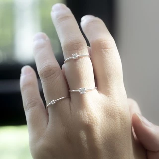 Star Jewelry แหวนเงินแท้ 92.5% แหวนแฟชั่น แหวนมินิมอล ประดับเพชร CZ ขนาด 2, 3, 4 มิล รุ่น RS3054, 85, 92