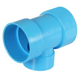 Joints REDUCING FAUCET TEE PVC SOCKET SCG 4"X3" LITE BLUE Pipe fitting Water supply system ข้อต่อ ข้อต่อสามทางลด-บาง SCG