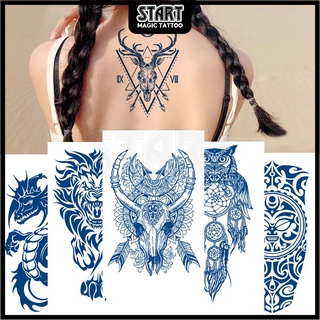 【Start Magic Tattoo】สติกเกอร์รอยสักชั่วคราว กันน้ํา ติดทนนาน 11 ซม. × 18 ซม. 2 สัปดาห์ 15 วัน