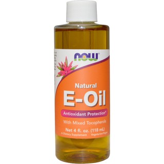 น้ำมันวิตามินอี(ขวดใหญ่) Now Foods Natural E-Oil Antioxidant Protection(118 ml)