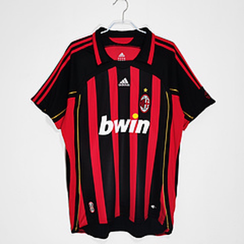 พร้อมส่ง เสื้อกีฬาแขนสั้น ลายทีมชาติฟุตบอล AC Milan 2006 07 season ไซซ์ S-XXL