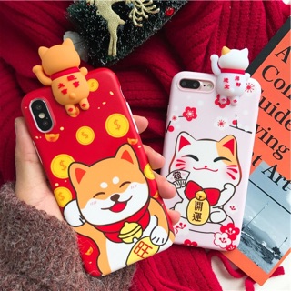 เคสไอโฟน/เคสตรุษจีน/เคสแมวนำโชค เนโกะ แมวนำโชค น่ารัก (6,6+,7,7+,8,8+,x)