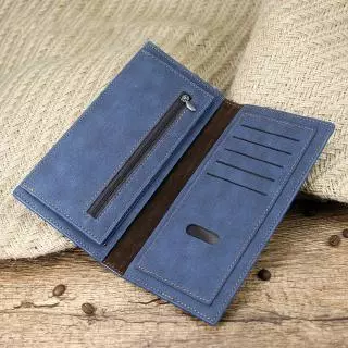 Dompet lelaki กระเป๋าสตางค์ใบยาวผู้ชาย Casual กระเป๋าสตางค์หนังบางบางบางกระเป๋าสําหรับนักศึกษาวิทยาลัยหนุ่มคลัทช์เงิน