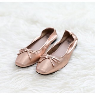 Soulmate Shoes รองเท้าหนังแกะ Linda Mate in Champagne