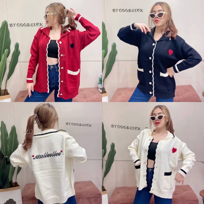 🌈MesubShop🌈  เสื้อคลุม ไหมพรม🌈👑🌺ใส่คลุมกันแดดกันลม สาวอวบใส่ได้ !!! ใส่คู่กับสายเดี่ยวตัวเก่ง เกาหลีสุด รุ่น โปโลหัวใ