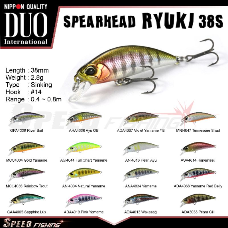 Lure Duo Ryuki 38s Duo Spearhead Ryuki Lure Minnow Sinking