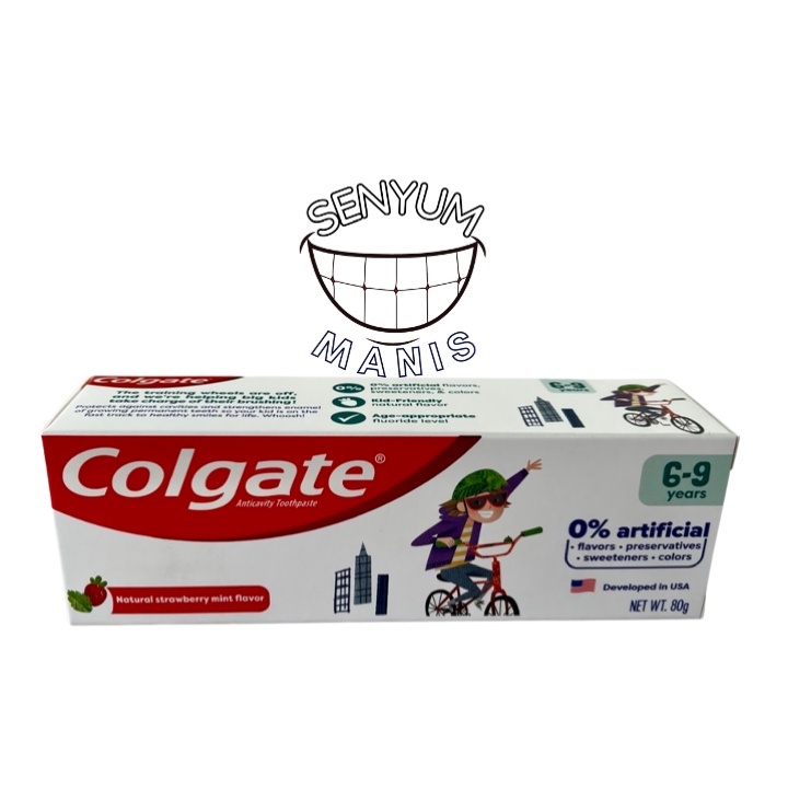 ยาสีฟันคอลเกตเด็ก 1000ppm ฟลูออไรด์ 6-9 ปี - เทียม 0% (80g) ***Exp: 10/2024***