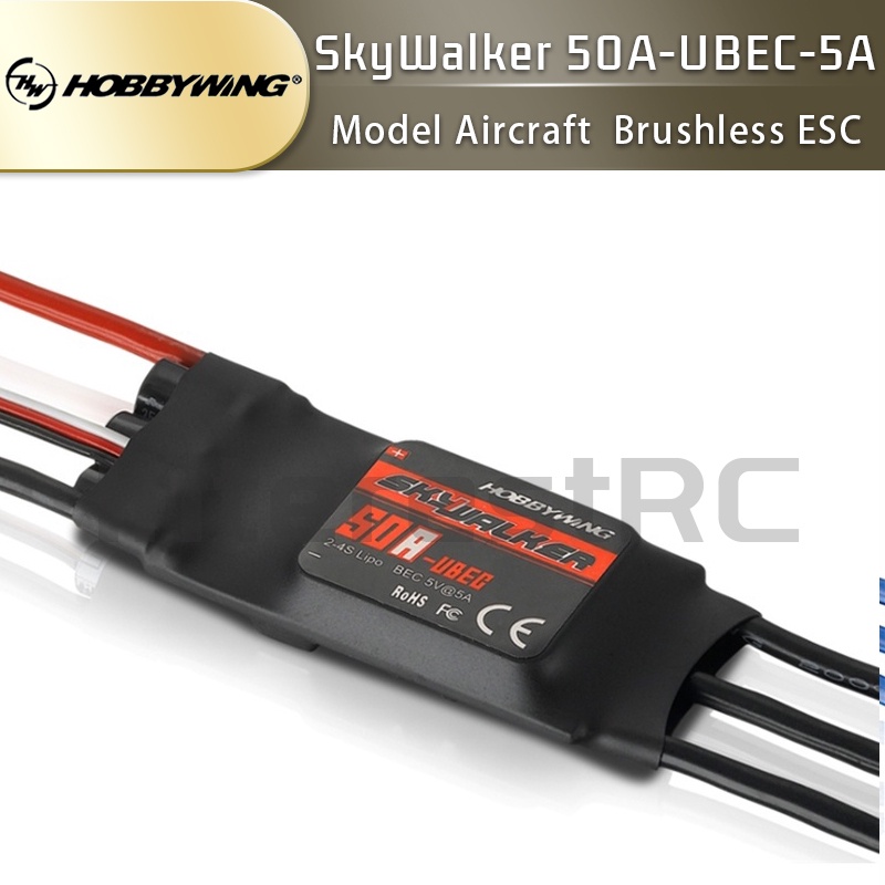 Hobbywing SkyWalker 50A-UBEC-5A เฮลิคอปเตอร์บังคับวิทยุ ไร้แปรงถ่าน ESC