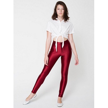 American Apparel disco pants กางเกงสกินนี่ ผ้านิ่มลื่น ยืดนิดๆ เอวสูง สีแดง สินค้ามือ 1 **ดูขนาดที่รายละเอียดสินค้าจ้า**