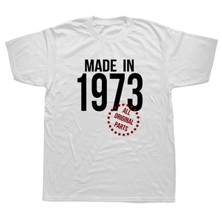 [COD]เสื้อยืดแขนสั้น ผ้าฝ้าย พิมพ์ลายกราฟฟิค Made In 1973 เหมาะกับของขวัญวันเกิด สไตล์สตรีท สําหรับผู้ชายS-5XL