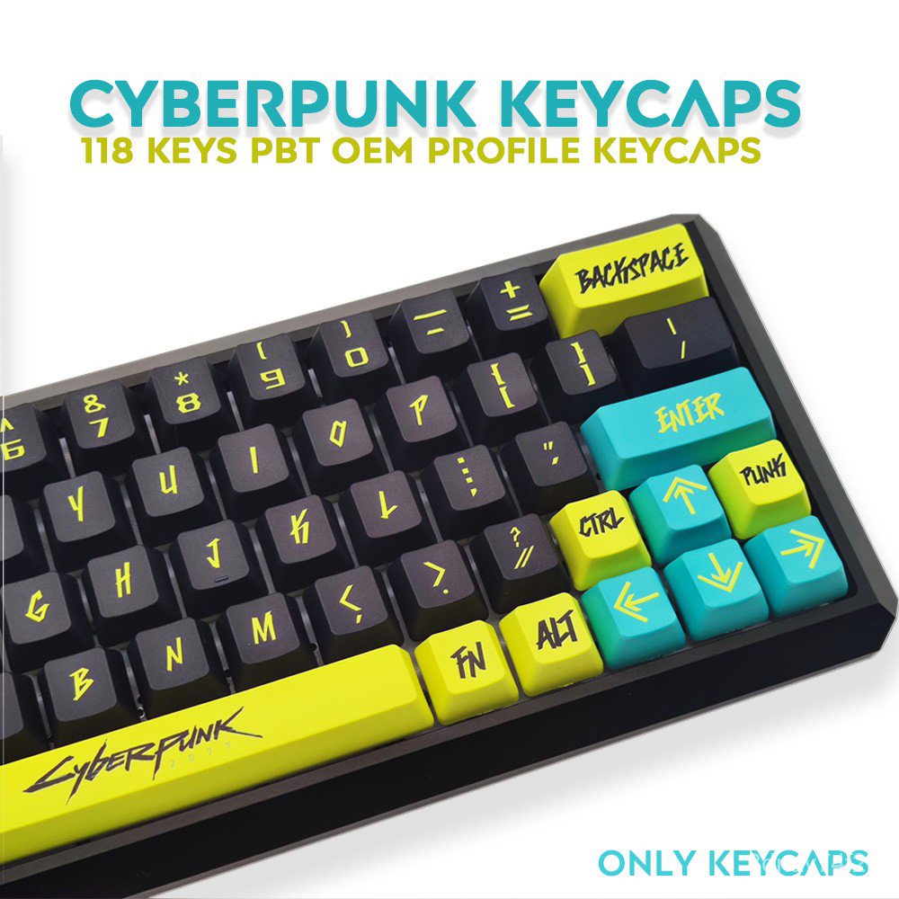 2021117 Key Cyberpunk 2077 Keycaps DYE-SUB OEM Profile For Campatible ...