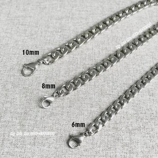 สร้อยข้อมือ สแตนเลส 6-10 mm เลสข้อมือ สร้อยข้อมือโซ่ สร้อยข้อมือแสตนเลสแท้ราคาถูก No.6