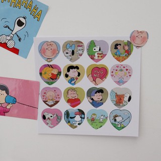 สติกเกอร์ ลายการ์ตูน Snoopy ทรงหัวใจ สำหรับตกแต่ง