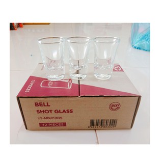 แก้วเป๊ก แก้วช็อตทรงระฆัง ขนาด 30 ml/ 1 oz Bell shot glass (ยกโหล 12 ใบ) แก้วเหล้า แก้วเล็ก ราคาถูก No.406