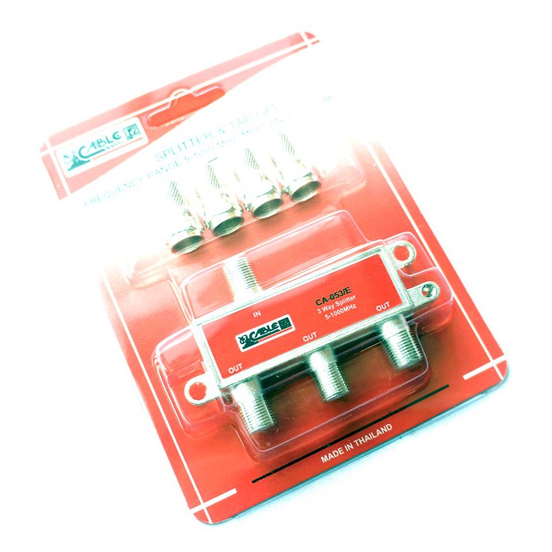 Splitter แยกสัญญาณเสาดิจิตอลทีวี,เคเบิ้ล แบบ 3 ทาง CABLE รุ่น CA-053/E