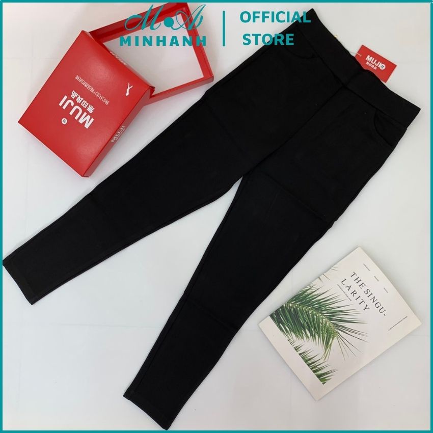 กางเกงเลกกิ้ง Muji ผ้า umi คุณภาพสูง เอวสูงยืด - มาพร้อมกล่องสุดหรู - MINHANH.OFFICIAL.STORE