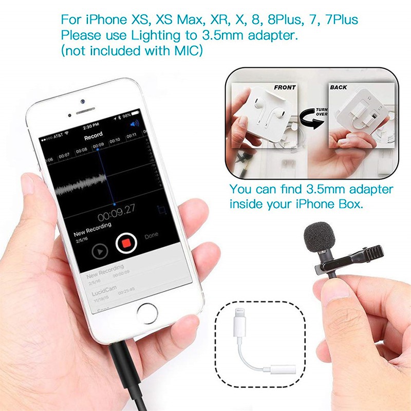 ไมค์ไลฟ์สด ไมโครโฟน ไมค์โทรศัพท์ อัดเสียง ร้องเพลง ไลฟ์สดได้ คุณภาพเสียงดี แจ็ค 3.5mm สำหรับโทรศัพท์/คอมพิวเตอร์