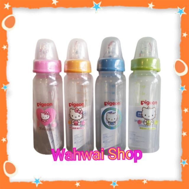 ขวดคอแคบขนาด 4และ 8 ออนซ์ ยี่ห้อพีเจ้นลายคิตตี้รุ่นใหม่ พร้อมจุกนมรุ่นเสมือนมารดา มือ1 ไม่มีกล่องค่ะ
