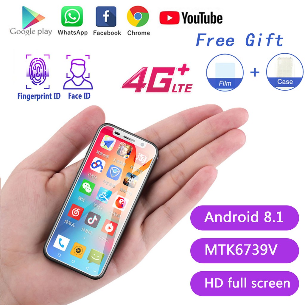 สมาร์ทโฟน ขนาดเล็ก หน้าจอ 3.4 นิ้ว 4GLte Googleplay Quad Core Android8.1 GPS จดจําใบหน้า สําหรับนักเ