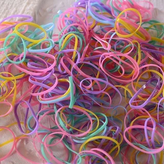 ยางรัดผมเด็ก 30 กว่าแบบ เส้นเล็ก ใหญ่ ยางสีดำ ยางสี พร้อมถุงซิป