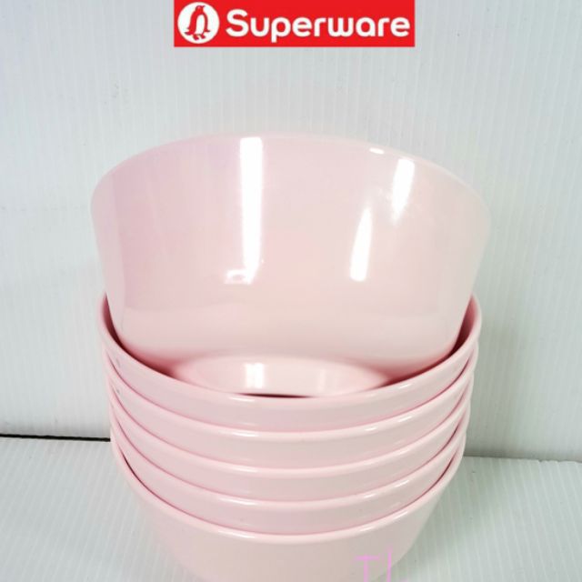 ซุปเปอร์แวร์ ชาม4.5"=6ชิ้น (ถ้วยแบ่งไม่มีกล่อง)สีโอลด์โรสกลม ซุปเปอร์แวร์เกรดA