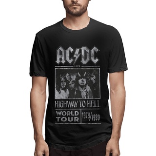 เสื้อยืดครอปพร้อมส่ง เสื้อเชิ้ตคอกลม ผ้าฝ้ายแท้ พิมพ์ลาย Acdc Ac Dc Highway To Hell World Tour 1979 80 สําหรับผู้ชาย OOp