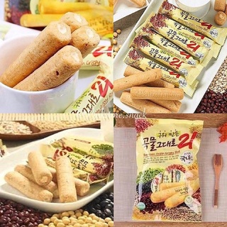 ขนมเกาหลี grain crispy roll 곡물그대로 ธัญพืช 21ชนิด สอดไส้ครีมชีสบรรจุ คริสปี้โรล 1 ห่อ มี 18 ชิ้น นำเข้าจากเกาหลี