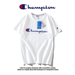 เสื้อยืด แขนสั้น ชนิดผ้าฝ้าย พิมพ์ลาย CHAMPION พลัสไซซ์S-5XL