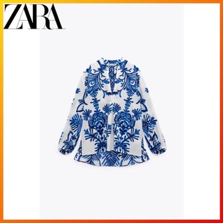 Zara เสื้อเบลาส์ พิมพ์ลายดอกไม้