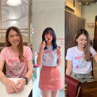 เสื้อยืดครอป puppy dog เสื้อครอปพอดีตัว เสื้อยืด🐶