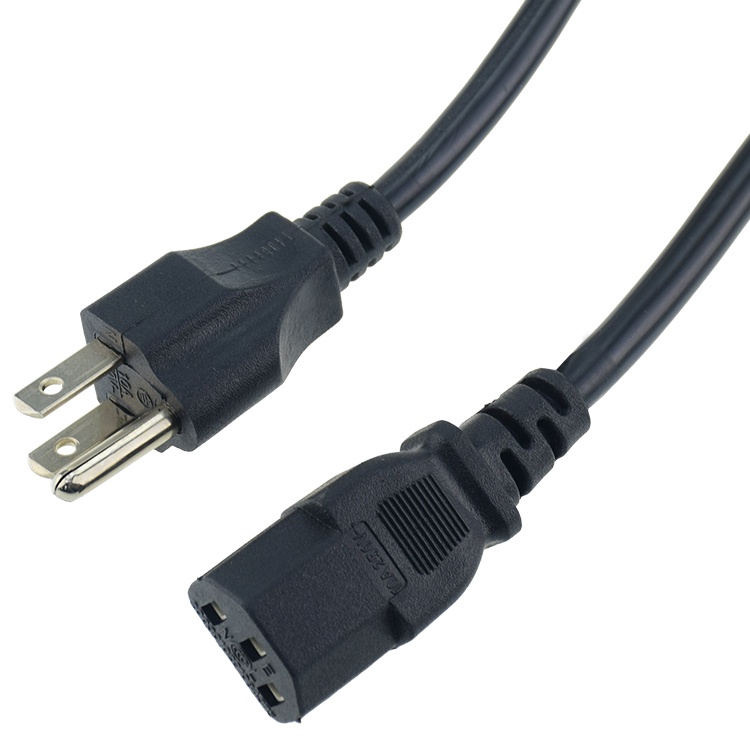 สาย AC Power ยาว 2.5 เมตร Ac 3 Pin Plug Us 3 Pin Power Cord Extension ...