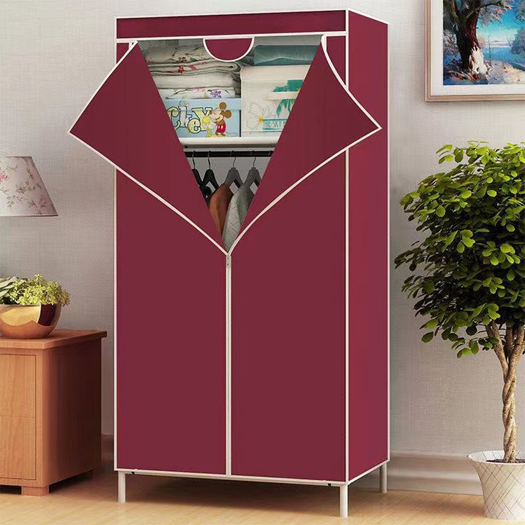 (taihaomai) (มี 4 สี) ถูกที่สุด ตู้เสื้อผ้า DIY ขนาด 45*70*155ซม.เปิดซิปตรงกลาง พร้อมส่ง