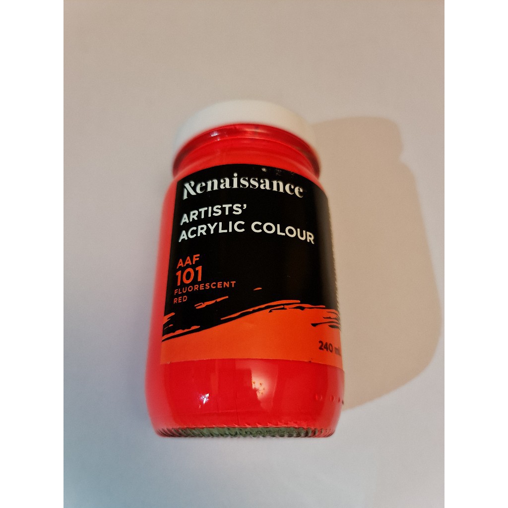 สีอะคริลิคสะท้อนแสง 240 ml. Renaissance Artist's Fluorescent Acrylic colour เกรดอาร์ตติส เรนาซองซ จำนวน 1 ขวด