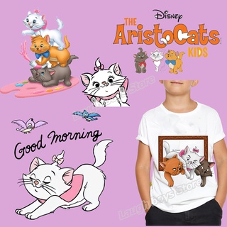 แผ่นสติกเกอร์ ลายการ์ตูน The Aristocats Marie Iron-on ซักล้างได้ สําหรับตกแต่งเสื้อยืด DIY