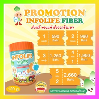 🟢ส่งฟรี ส่งจากร้านยา ของแท้ ส่งไว🟢  Infolife Fiber อินโฟไลฟ์ ไฟเบอร์เด็ก ใยอาหารสำหรับเด็กท้องผูก 120กรัม ทานง่าย อร่อย