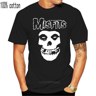 เสื้อยืดผ้าฝ้าย พิมพ์ลาย The Misfits Skull Psychobilly Horror Punk Goth s 2Xl สีดํา สําหรับผู้ชาย 2022S-5XL