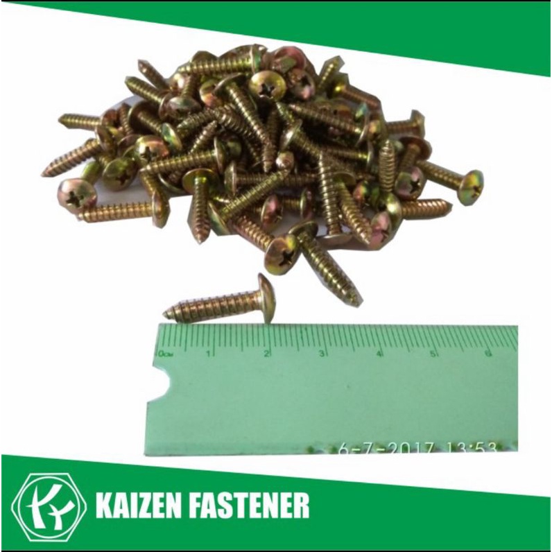 8x3/4 T TS TAB TSAB TSAT สกรูสีเหลือง