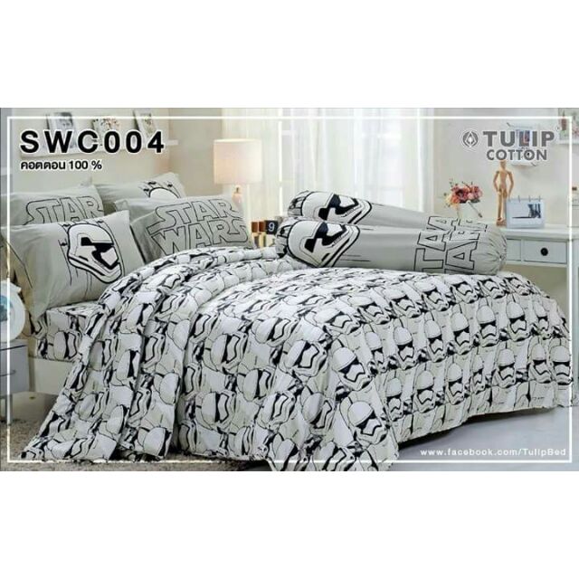 [ของแท้💯%] SWC004 : TULIP COTTON 100% (Star Wars) เครื่องนอนทิวลิป ลิขสิทธิ์แท้ลายภาพยนตร์ (ผ้าปูที่