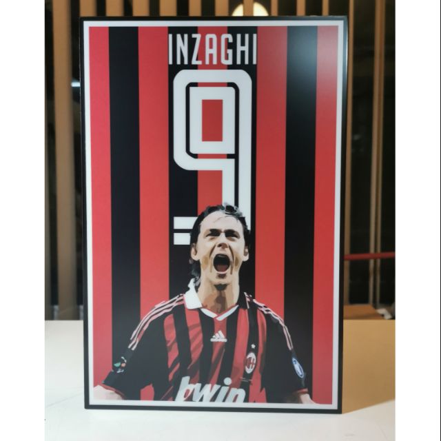 กรอบ​รูป​ AC​ Milan​ ตำนานนักเตะ​ AC Milan legend​ Filippo Inzaghi "Pippo" no. 9 ของ​แต่ง​บ้าน​สำหรับ​แฟน​บอล