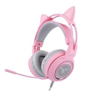 หูฟังเกมมิ่ง OKER G951 PINK 7.1 Surround Sound มาพร้อมหูแมว