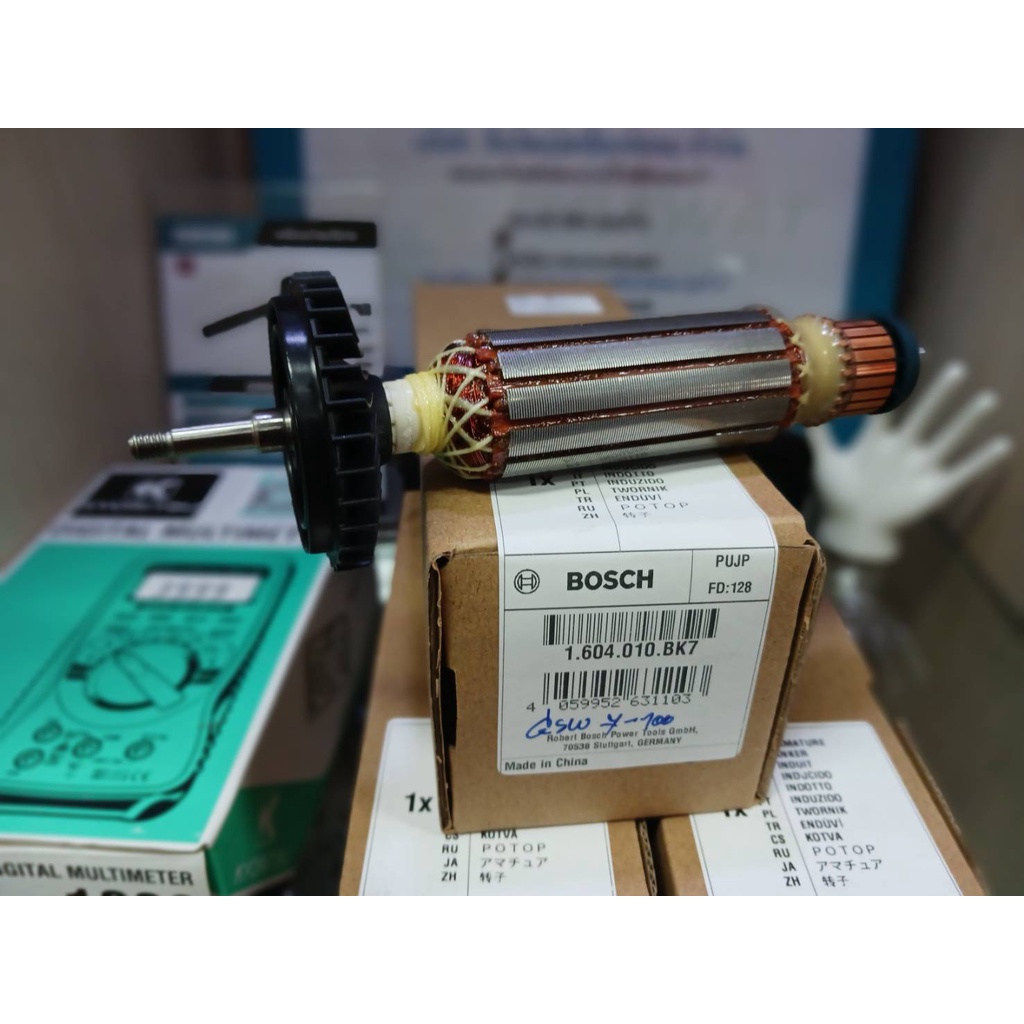 Bosch ทุ่นไฟฟ้า เครื่องเจียร์ 4 นิ้ว รุ่น GSW7-100 part no.1604010BK7 ใช้ประกอบงานซ่อมอะไหล่แท้ ราคา ถูกที่สุด ดีลบีเคเค รูปภาพหลัก