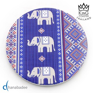 King Coaster จานรองแก้วดูดน้ำ ELE TEXTILE02(D10025) เซรามิก ธนบดีเซรามิค